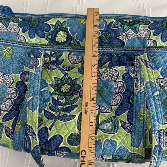 Vera Bradley Vibrant Blue and Green Quilted Tote Bag - Picture 9 of 16